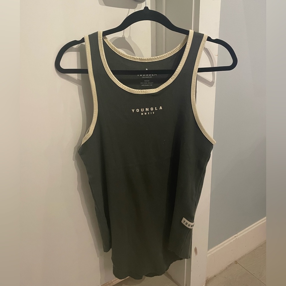 YOUNGLA Tank Top (Dark Green) - Size Medium